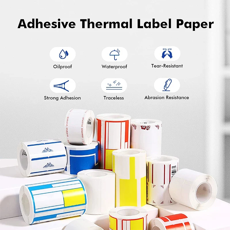color: light green - Niimbot Mini Printer Thermal Wire White/ Cable/Color/Round Sticker Self Adhesive Waterproof Sticker For B1 B21 B203