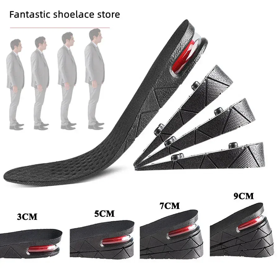 Color: black, Ships From: CHINA - Height Increase Insole Invisible Heightening Template Air Cushion Shoe Inserts Variable Height Insoles Adjustable Cut Foot Pad