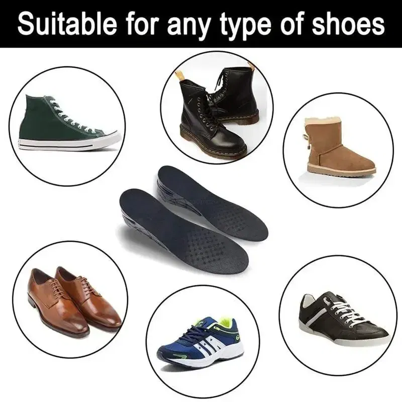 Color: black, Ships From: CHINA - Height Increase Insole Invisible Heightening Template Air Cushion Shoe Inserts Variable Height Insoles Adjustable Cut Foot Pad