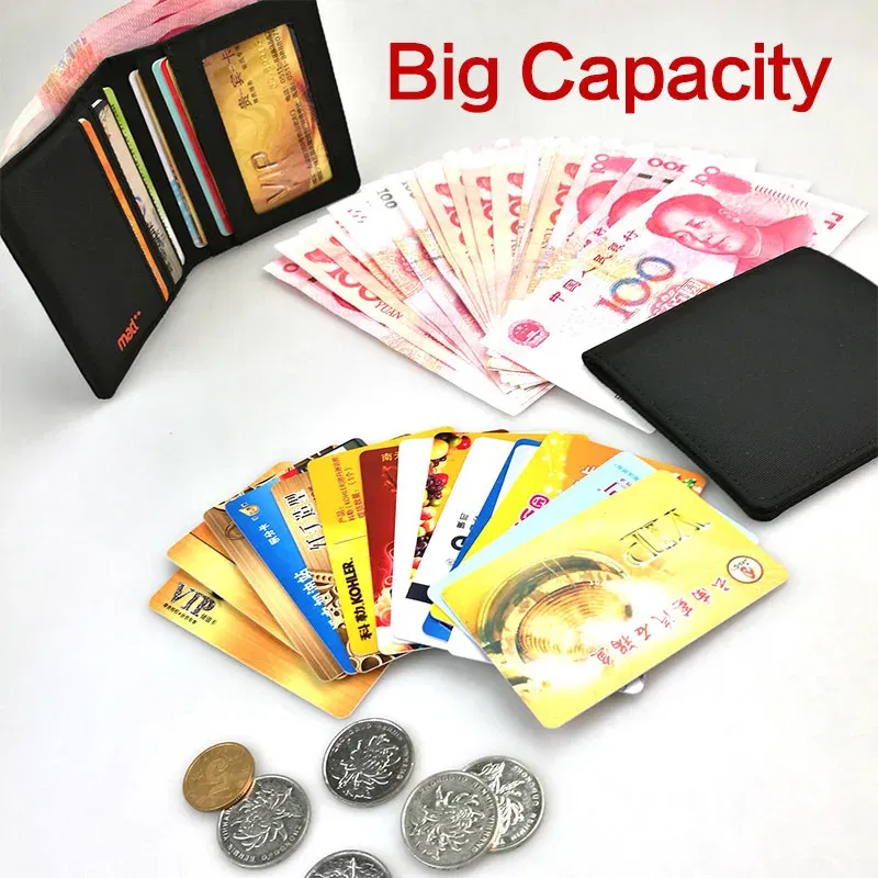 Color: Beige - 2023 Minimalist Slim Nylon Wallet For Men Women Slimline Ultra Thin Mini Small Male Female Zipper Coin Purse Compact Money Bag