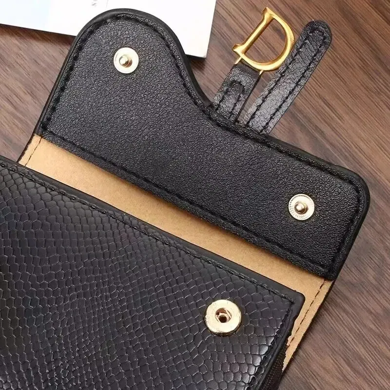 Color: Khaki - Women Luxury Card Holder Short Walet MiniPU Letter Wallet Multi Card Card Holder SmalMulti Functiona Clutch Bag