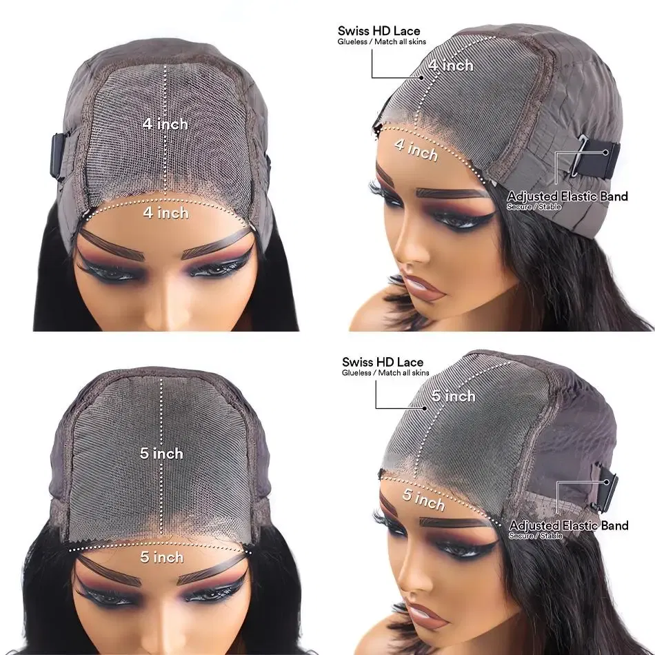 Stretched Length: 36inches, Hair Color: #2, Density: 180%, Ships From: CHINA - Body wave Wigs Glueless Wig Human Hair Ready To Wear 5x5 Lace Frontal Wig 4x4 Brazilian Closure Wig For Women Lace Front Wigs