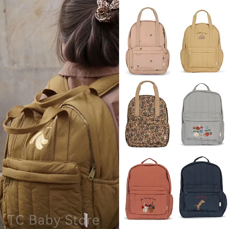 Color: Navy Blue - KS Baby Backpack 2024 New Kids Schoolbag Kindergarten Bags Brand Traveling Mom Cherry Lemon Children's Boys Girls Storage