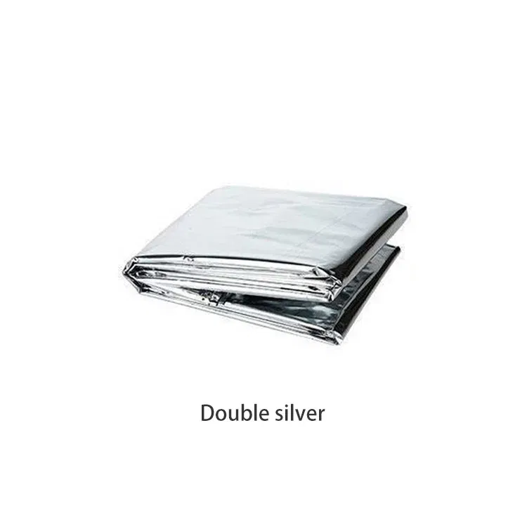 Color: Silver, Ships From: CHINA - Emergency Thermal Poncho Blanket Lightweight Folding Water Resistant Windproof Sunshade Reusable First Aid Camping Mat Pad