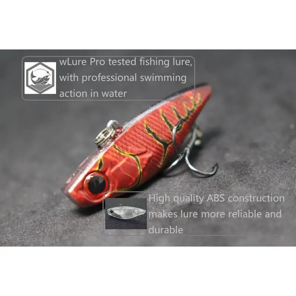 Color: Army Green - wLure Fishing Lure Lipless VIB 4cm 4.6g Tiny Hard Lure Carp Fishing Fly Fishing Bait Tail Hook Sinking to Bottom L666