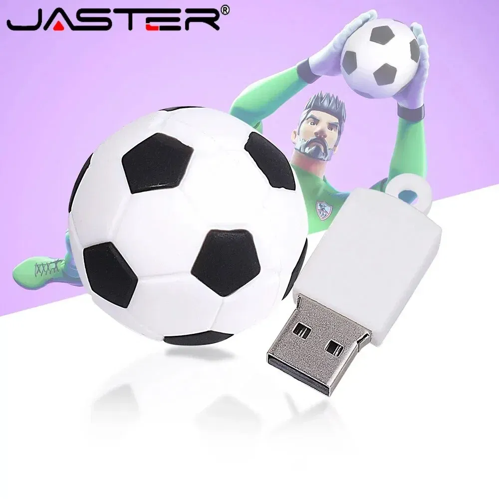 Capacity: 16GB, Color: Yellow - Football USB Flash Drive 64GB Cute Cartoon Memory Stick 32GB Yellow Red Black Pen Drive 16GB Creative Gift U Disk Free Chain
