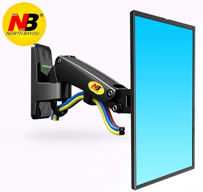 Color: Black, Ships From: CHINA - NB F120 17-27" aluminum GS Gas Spring 360 rotate Full Motion TV Wall Mount Bracket lcd monitor wall mount stand screen holder
