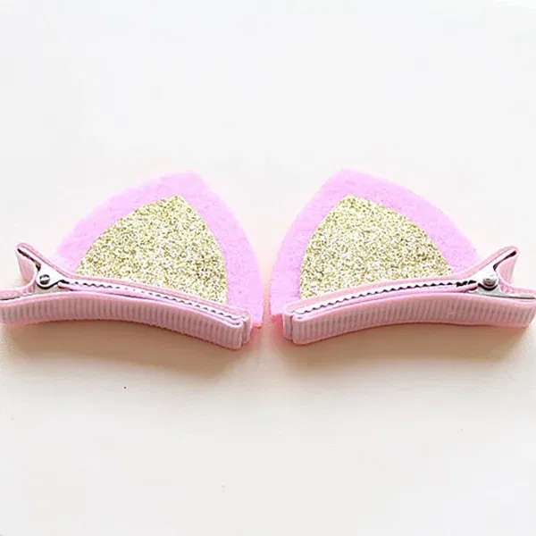 Color: army green - 2PCS New Plush Cat Ears Hairpins Girls Hair Clips Hair Accessories Women Sweet Cute Barrettes Kids Fashion Headwear Ornaments