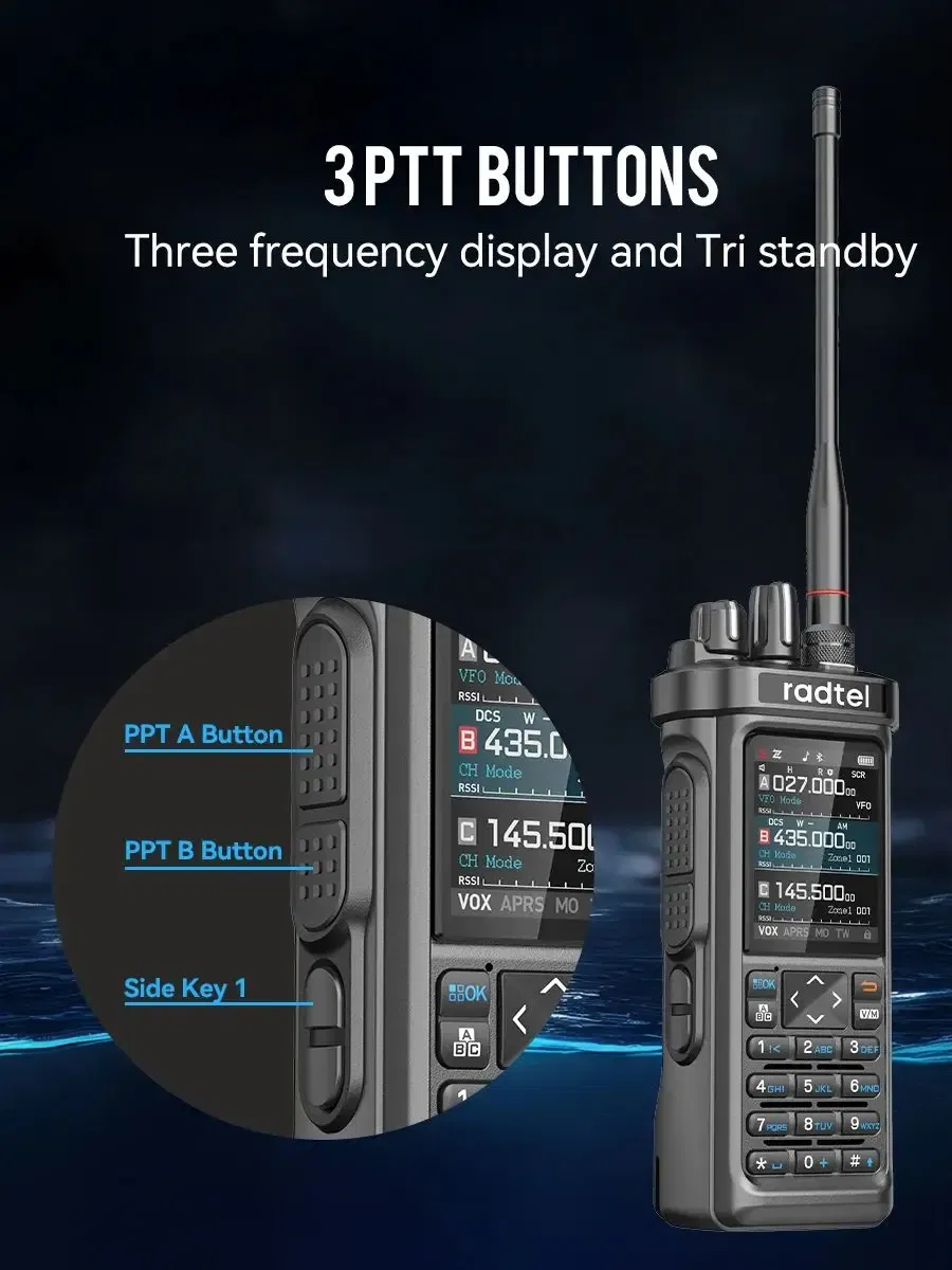Plug Type: US - Radtel RT-950 PRO Walkie Talkie AM/FM/CB/LSB/USB/CW Receiver with GPS APRS 10W Bluetooth Phone Programming Ham Radio RT-950PRO