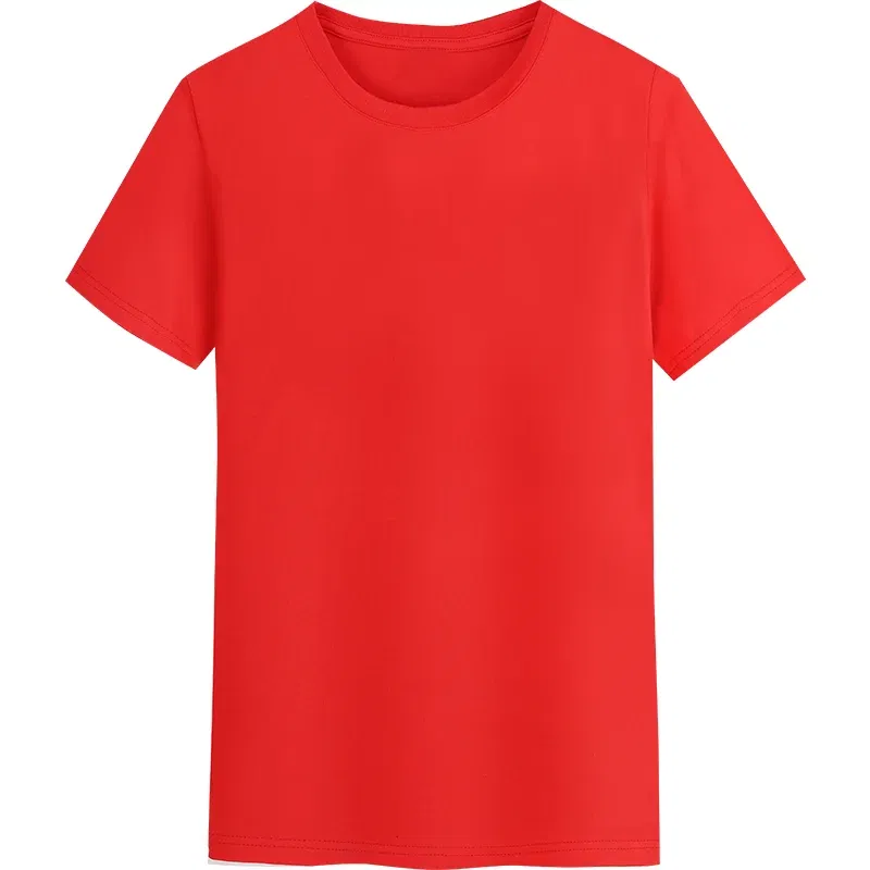 Color: Red, Size: XXL, Ships From: CHINA - YOTEE Round Neck T-shirt Cotton Logo Customized Embroidery Personal Group Fashion T-shirt Logo Customization