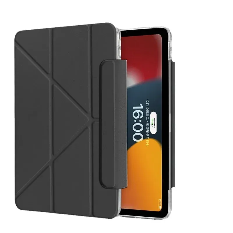 Color: black, Size: seventeen - Case Magnetic for iPad Air 11 Cover iPad Air 4 5 10th 10.9 9.7 7th 8th 9th Gen 10.2 3 pro 10.5 11 With Y-Shaped Fold Clasp Funda