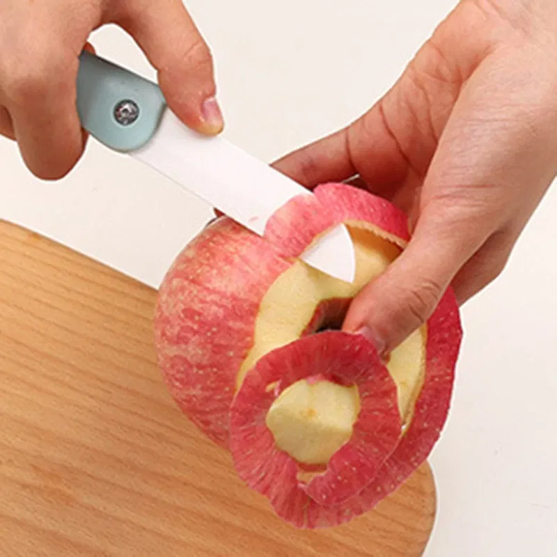 Color: grey - 1PC Mini Ceramic Fruit Knife Kitchen And Bar Supplies Portable Folding Knife Creative Kitchen Fruit Knife Paring Knife
