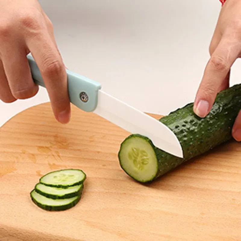 Color: grey - 1PC Mini Ceramic Fruit Knife Kitchen And Bar Supplies Portable Folding Knife Creative Kitchen Fruit Knife Paring Knife