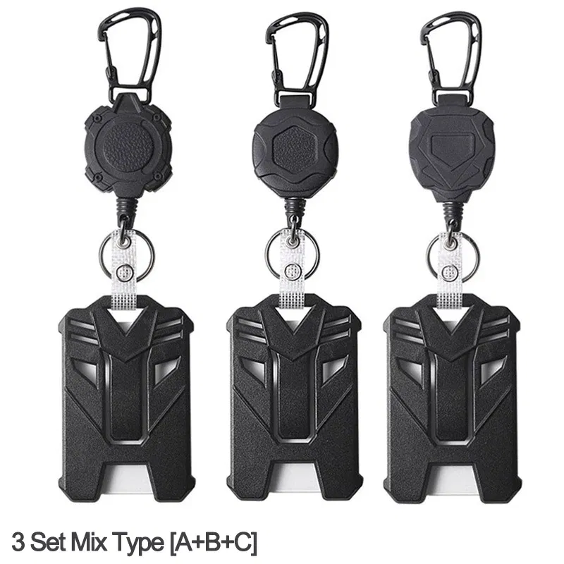 Color: Yellow - ID Card Holder Bus Card Cover Case Badge Reel Clip Badge Clip Heavy Duty Badge Clip Retractable Badge Holder ID Badge Holder