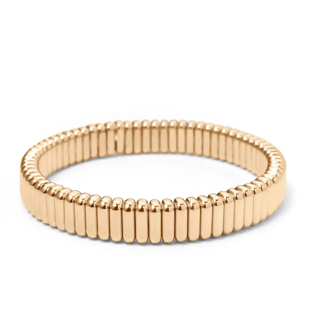 Metal Color: Blue Zinc Plated, Ships From: CHINA - Wholesale Gold Silver Color Elastic Bracelets Handmade Letter Charms Bracelets For Women 2X8MM Beads Bracelets Bohemain Jewelry