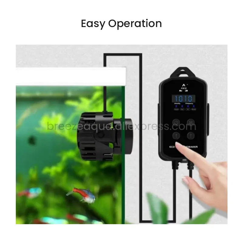 Color: Light Grey, Power: 1W - ZKSJ Eco Slim 6000/10000/15000/20000/25000 DC Mini Saltwater Fish Tank Aquarium Wavemaker Pump with Controller