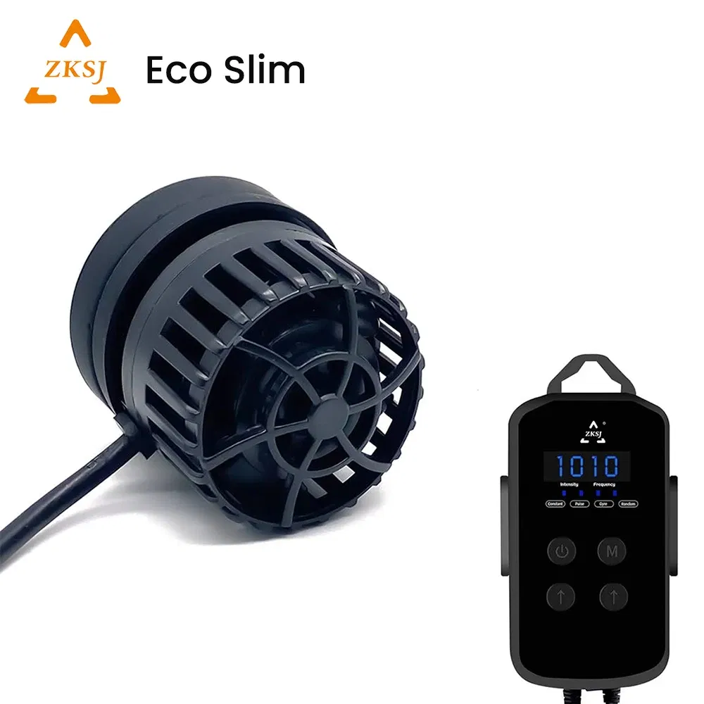 Color: Light Grey, Power: 1W - ZKSJ Eco Slim 6000/10000/15000/20000/25000 DC Mini Saltwater Fish Tank Aquarium Wavemaker Pump with Controller