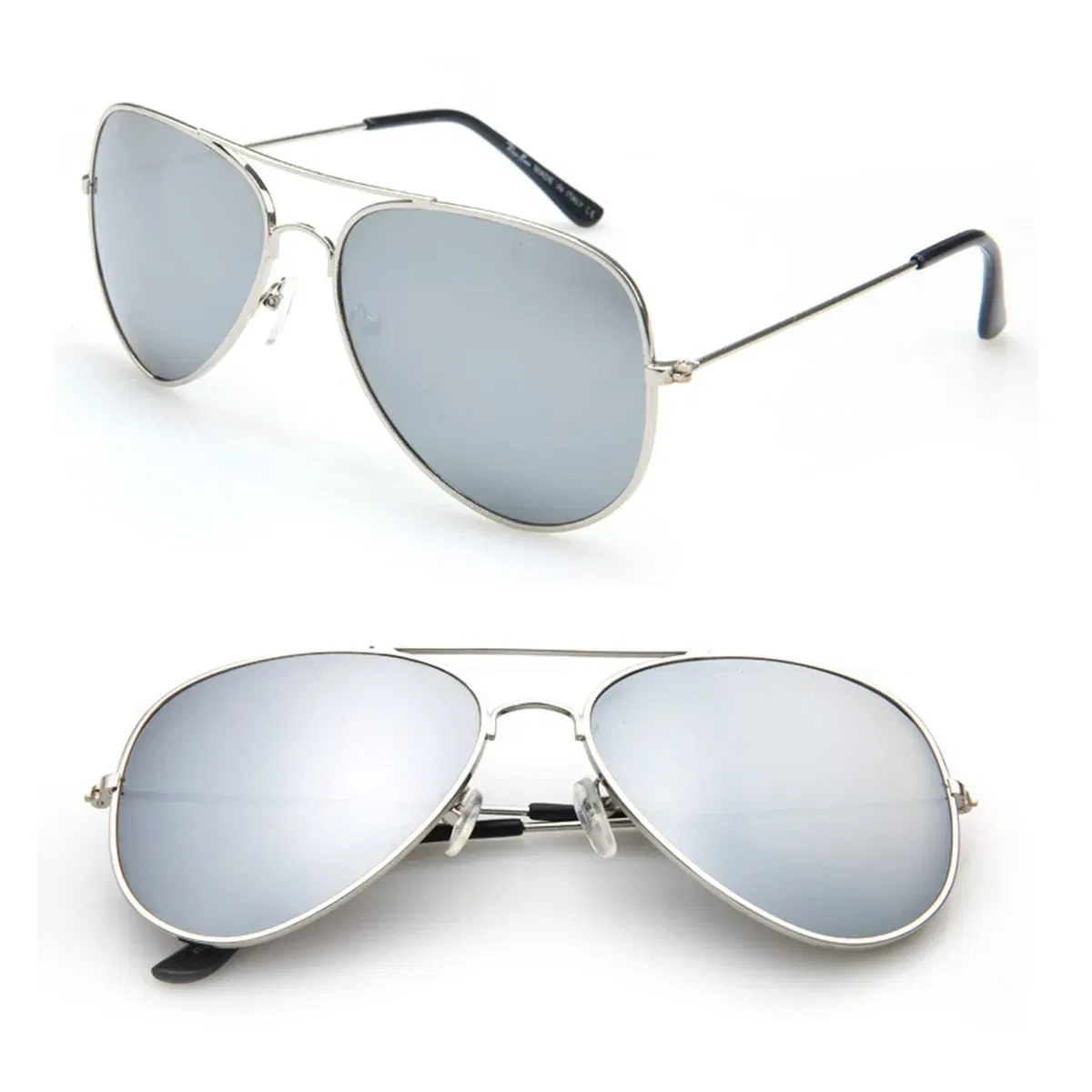 Lenses Color: Silver, Frame Color: other - FOENIXSONG Fashion Sunglasses for Women Men Pilot Round Gradient Mirror Women's Glasses Oculos Lentes Gafas De Sol