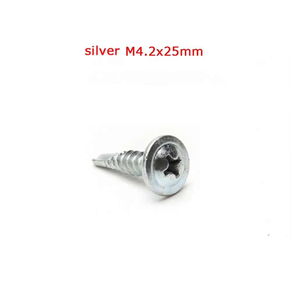 Color Name: Silver - Carbon Black/Silver Steel Phillips Head Self-tapping M4 M5 screws Fits For universal Car Rear Bumper lip Diffuser Installation