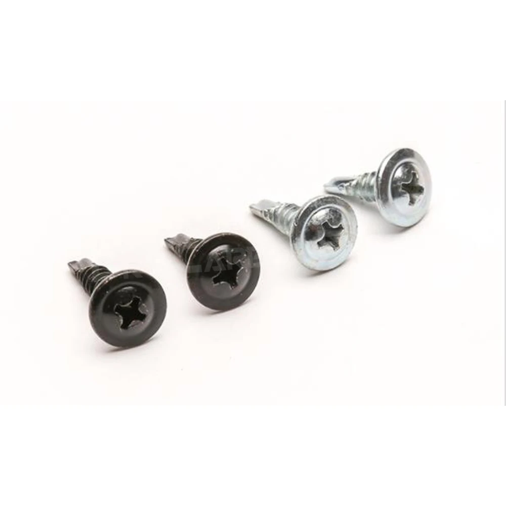 Color Name: Silver - Carbon Black/Silver Steel Phillips Head Self-tapping M4 M5 screws Fits For universal Car Rear Bumper lip Diffuser Installation