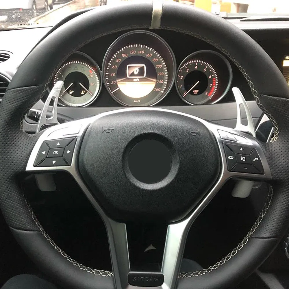 Color Name: black - 2PCS Aluminum Car Steering Wheel Paddle Shifter Extension For Mercedes Benz A B C E GLE Class W176 W205 W246 C117 W218