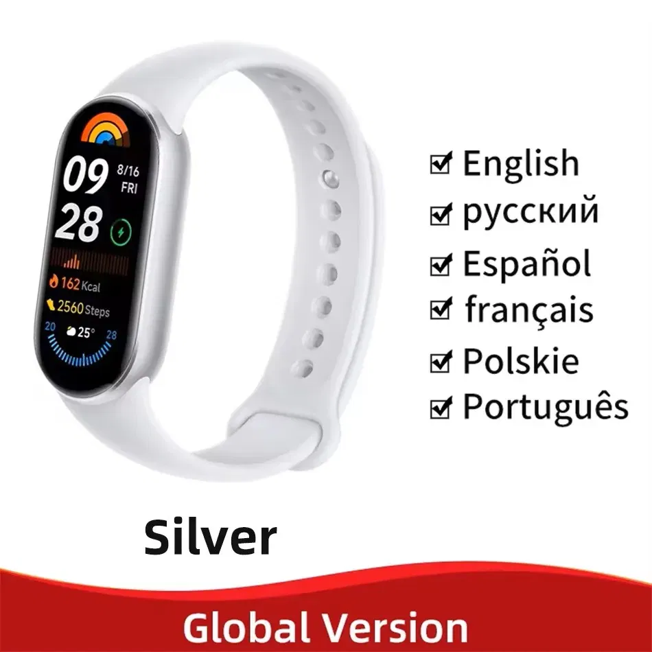 Color: Lemon yellow, Ships From: CHINA - New! Global Version Xiaomi Band 9 Mi Smart Bracelet 9 Color AMOLED 1.62" Ultra 21 Days Battery Life Miband Wrist Watch Blood