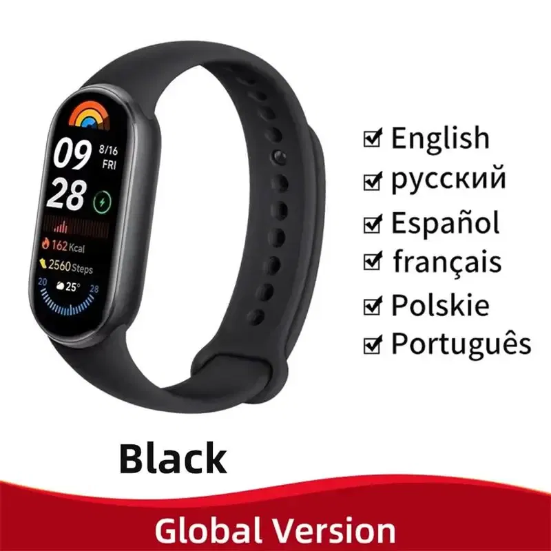 Color: Lemon yellow, Ships From: CHINA - New! Global Version Xiaomi Band 9 Mi Smart Bracelet 9 Color AMOLED 1.62" Ultra 21 Days Battery Life Miband Wrist Watch Blood