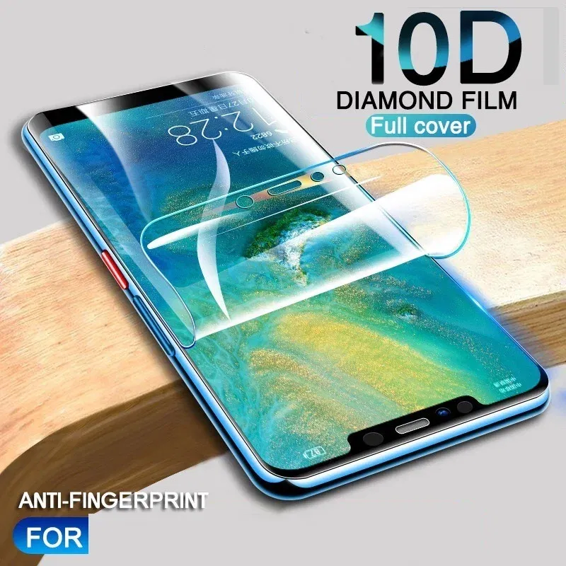 Color: Glazed - 600D Screen Protector For Huawei Mate 10 20 Lite Soft Full Cover Hydrogel Film For Huawei Mate 8 10 20 30 Pro No Glass Film