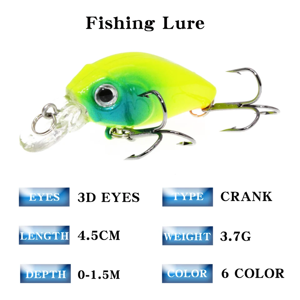 Color: WHITE - 1PCS Wobblers Quality Crankbait Simulation Fishing Lure 4.5cm 3.8g Jerkbait Floating Hard Bait Bass Carp Pesca Fishing Tackle