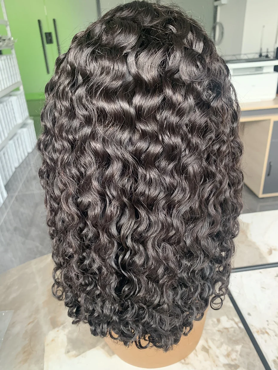 Hair Color: Natural Color, Ships From: CHINA, Stretched Length: 16inches, Density: 250% - Real 250 Density 13x4 Short Bob Wet and Wavy Human Hair Wigs Vietnam Raw Virgin Double Drawn Water Wave 13x6 Frontal Wig HD Lace