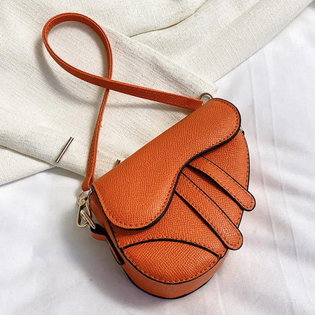 Color: Hot Pink - Women Fashion Mini Handbags Hasp Zipper Messenger Bags Saddle Bag Solid Color Casual Simple Inside Lock Ornament Bag