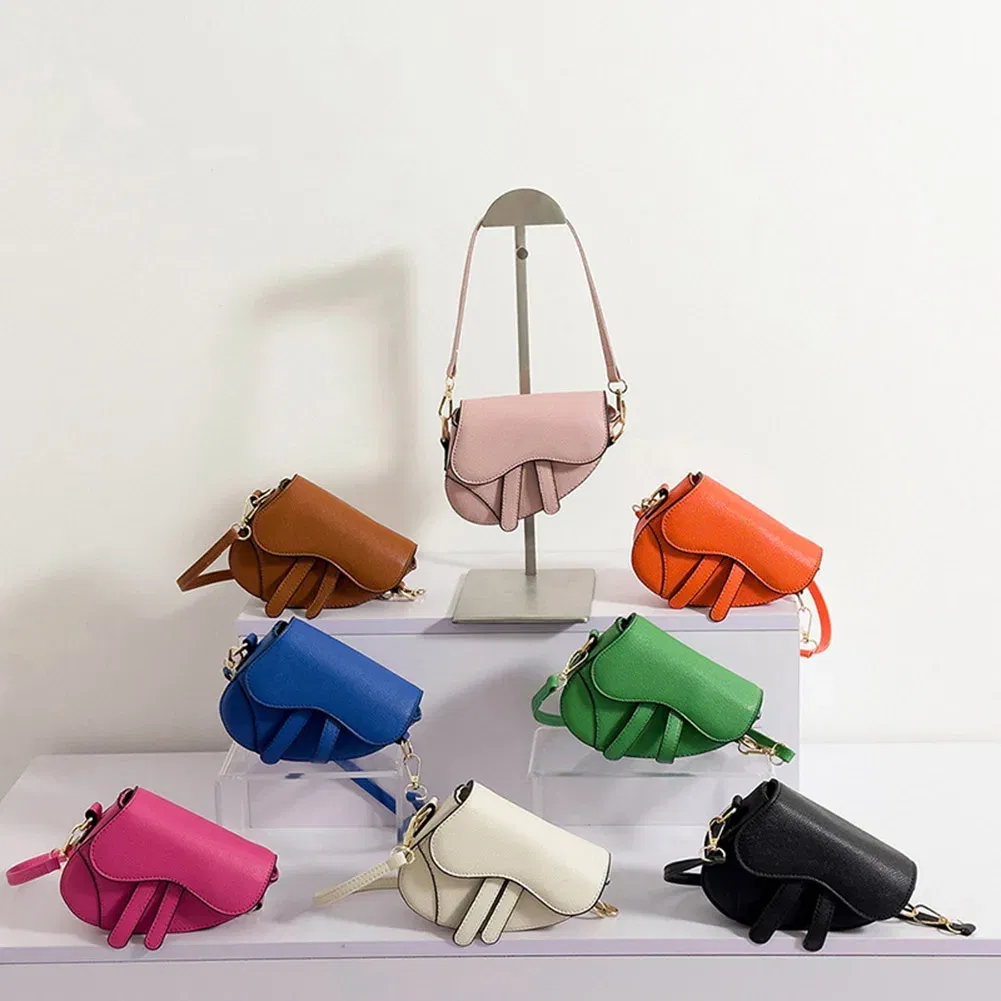 Color: Hot Pink - Women Fashion Mini Handbags Hasp Zipper Messenger Bags Saddle Bag Solid Color Casual Simple Inside Lock Ornament Bag