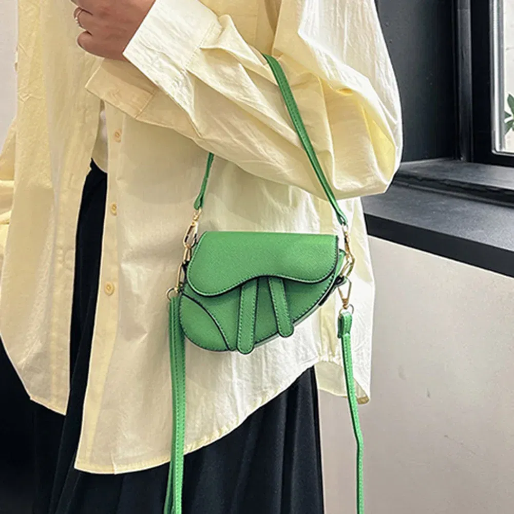 Color: Hot Pink - Women Fashion Mini Handbags Hasp Zipper Messenger Bags Saddle Bag Solid Color Casual Simple Inside Lock Ornament Bag