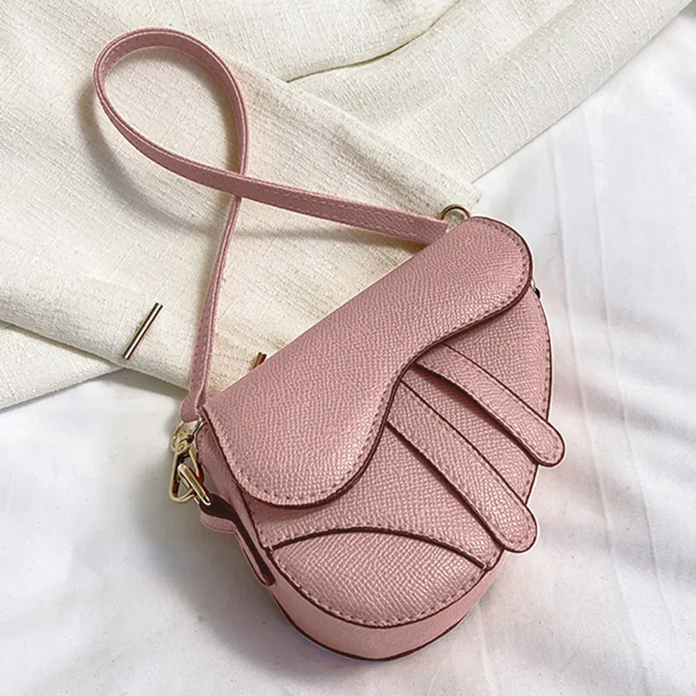 Color: Hot Pink - Women Fashion Mini Handbags Hasp Zipper Messenger Bags Saddle Bag Solid Color Casual Simple Inside Lock Ornament Bag