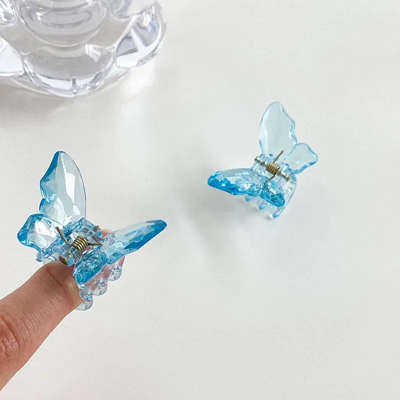 Color: green - 1Pc Sweet Hair Claws Sweet Fairy Butterfly Hairpin Clip Summer Acrylic Styling Tools Barrettes Women Girl Hair Accessories