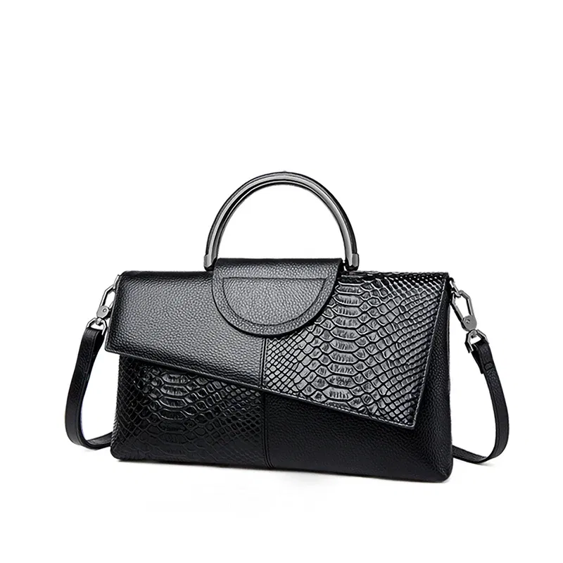 Color: Blue - PU Synthetic Leather Women's Shoulder Crossbody Bag Fashion Casual Dinner Wedding Alligator Pattern Flap Handbag and Purse