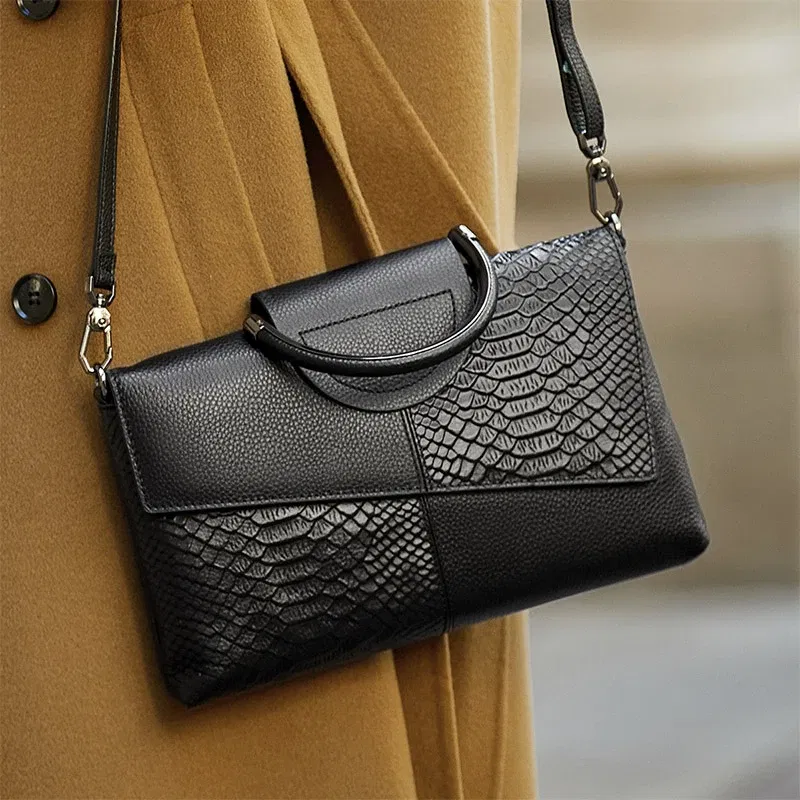 Color: Blue - PU Synthetic Leather Women's Shoulder Crossbody Bag Fashion Casual Dinner Wedding Alligator Pattern Flap Handbag and Purse
