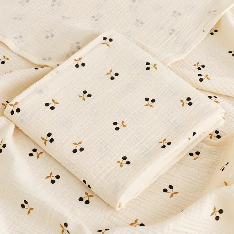 Color: green, Size: Option 1 - Baby Blanket Newborn Muslin Swaddle 2 Layer Cotton Bath Towel Summer Stroller Cover Wrap Gauze Toddler Sleep Blanket Baby Items