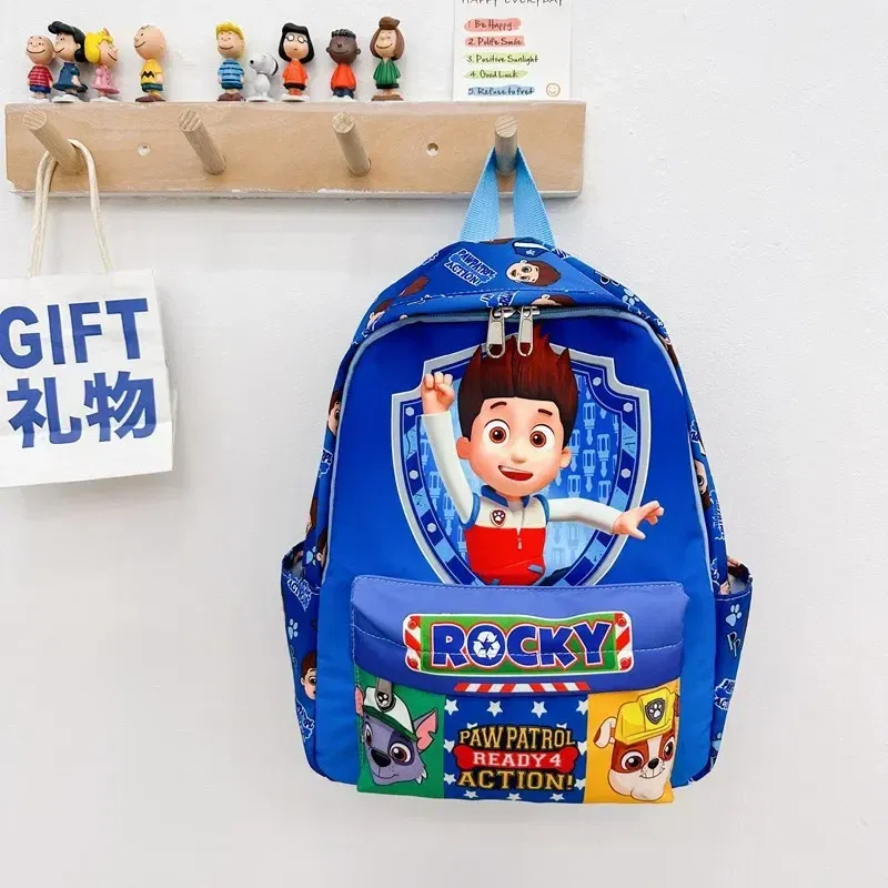 Color: black - PAW Patrol Original Backpack Skye Chase Schoolbag Anime Figure Boys Girls Puppy Patrol Doll Cute Cartoon for Children Toys Gifts