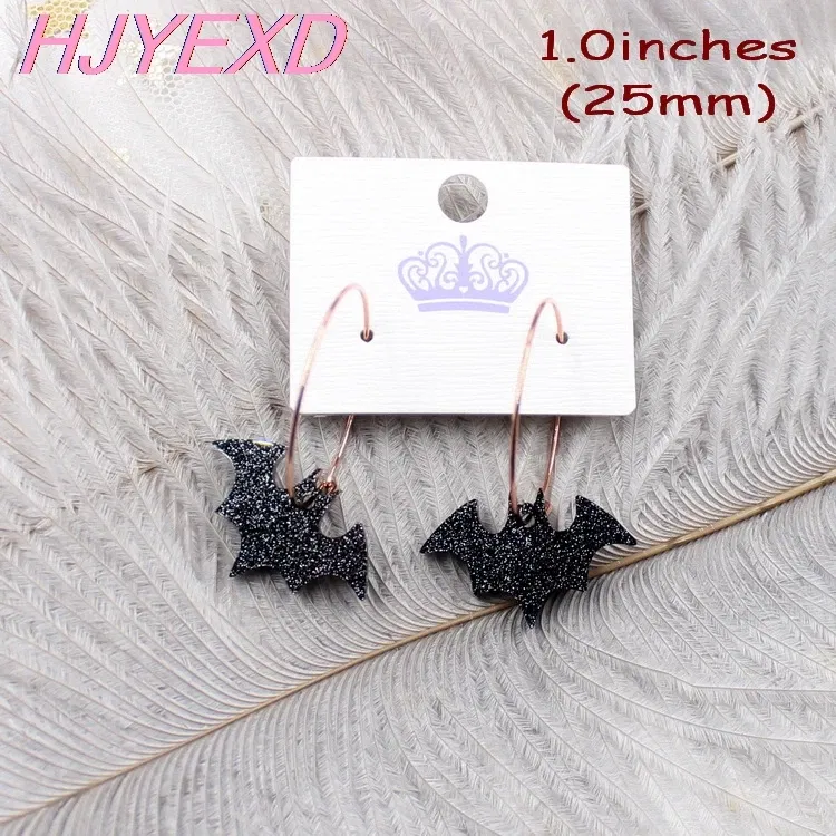 Metal Color: Cobalt Plating, Ships From: CN - HP091 Acrylic Bat Dangle Earrings Hollween Earrings Glitter Black Acrylic Earrings