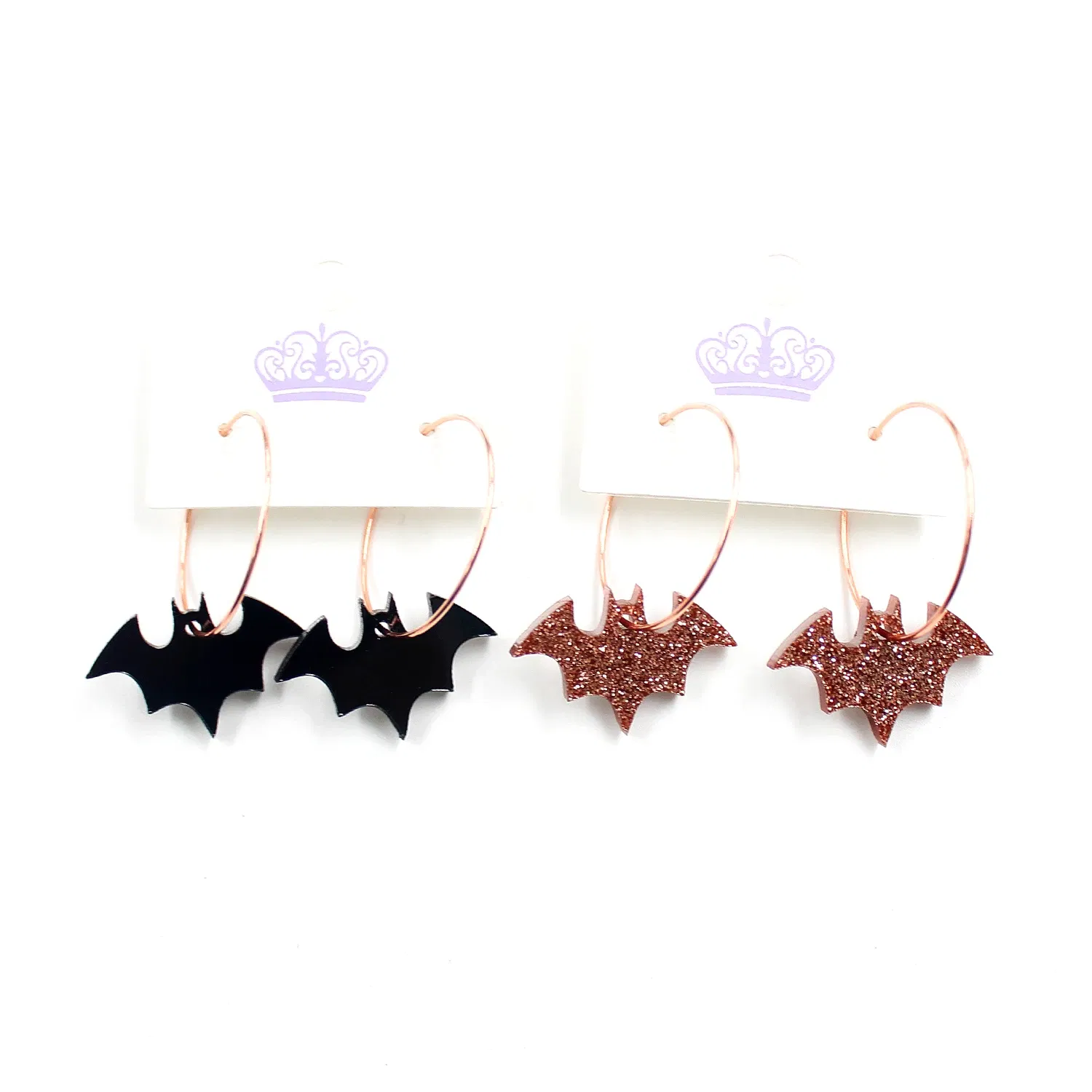 Metal Color: Cobalt Plating, Ships From: CN - HP091 Acrylic Bat Dangle Earrings Hollween Earrings Glitter Black Acrylic Earrings