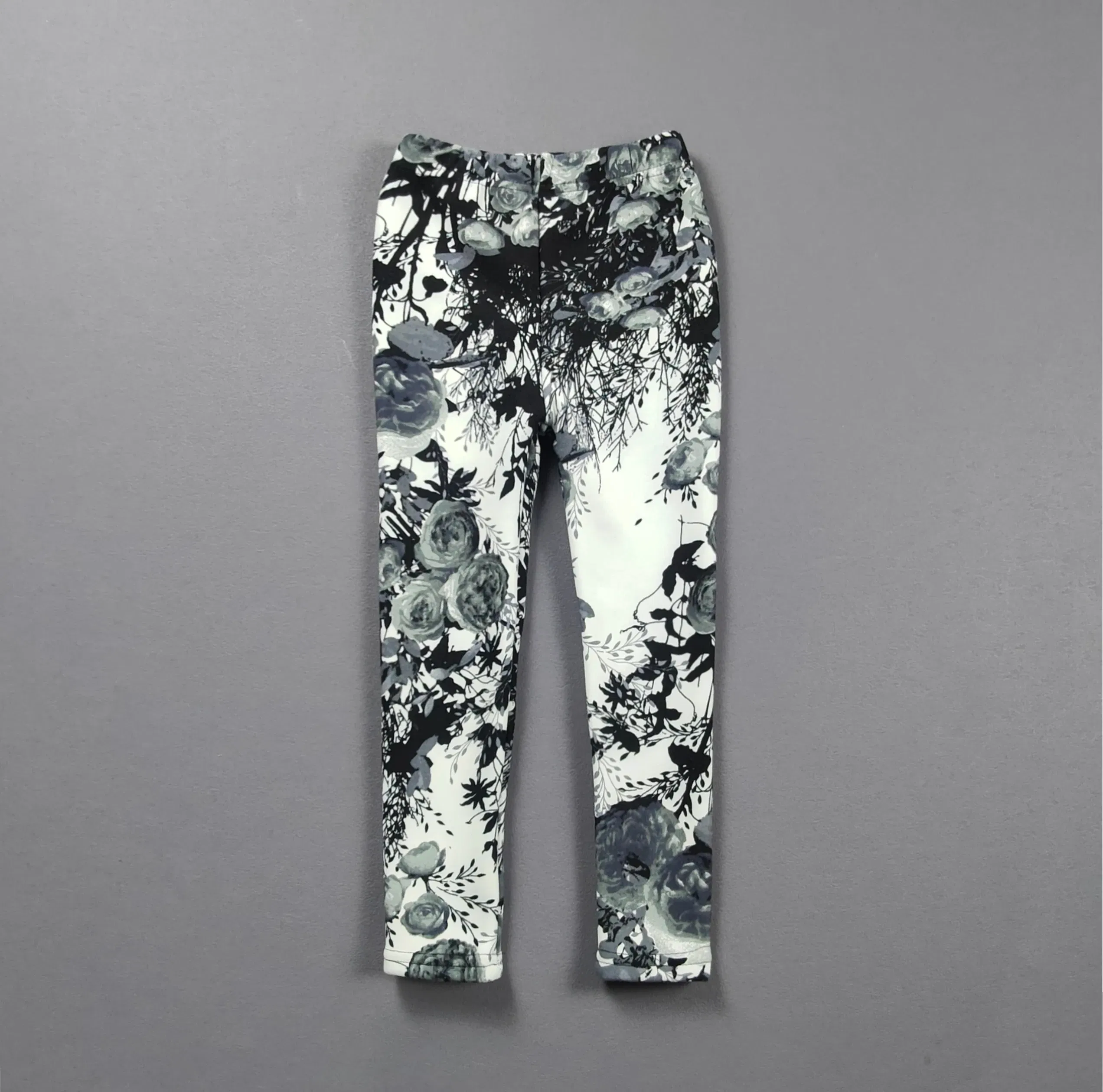 Color: Lavender, Kid Size: 4 - 2-11Y Girls' Pants Autumn and Winter Slim Fit Warm Bottom Pants Thickened Velvet Printed Children's Pants Baby Casual Pants
