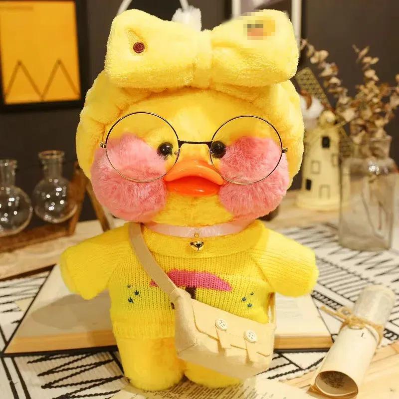 Color: Khaki, Height: 11cm-30cm - 30cm Cute LaLafanfan Cafe Duck Plush Toy Kawaii LaLafanfan Duck Doll Soft Stuffed Animal Plush Pillow Birthday Gifts for Kids