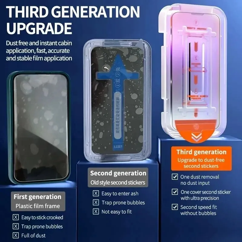 Bundle: Bundle8, Material: High Definition - 2pcs New 8K Oleophobic Coating Dust Free Installation Screen Protector For iPhone 15 13 11 12 14 Pro Max Mini 15 Plus Mini Glass