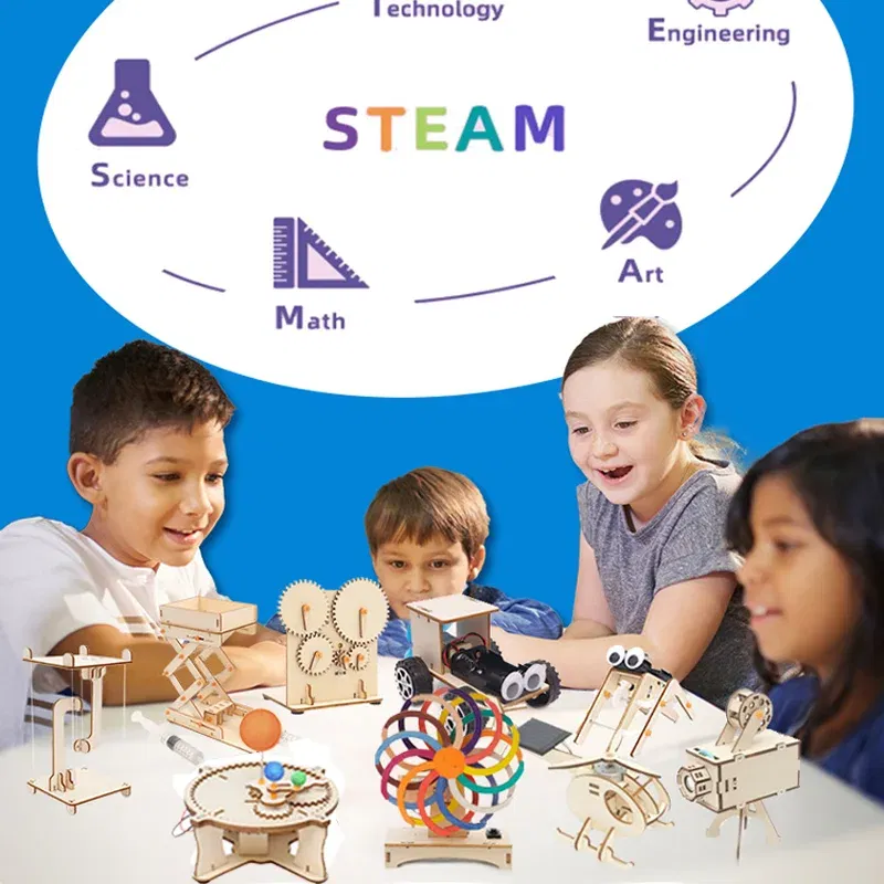 Color: SKY BLUE - DIY Physical Model Science Experiment Educational Toy Handmade Small Production Assembly Craft Technology Project for School Kid