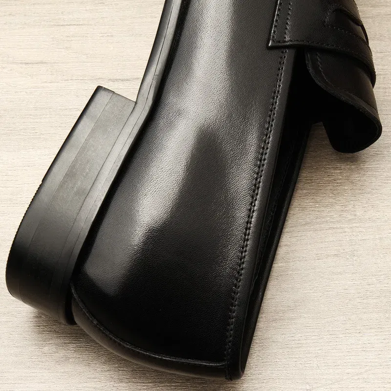 Color: Blue, Shoe Size: 12 - Large Size EUR37-46 Black / Brown Loafers Mens Business Dress Shoes Genuine Leather Prom Party Shoes