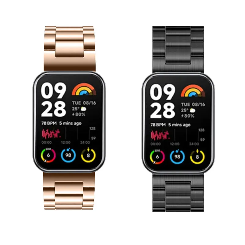 Color: WHITE, Size: XS - Bracelet For Xiaomi Redmi Watch 4 Strap Stainless Steel Watchband Xiaomi Mi Band 8 Pro Bracelet Xiaomi Redmi Smart Watch 4 Strap