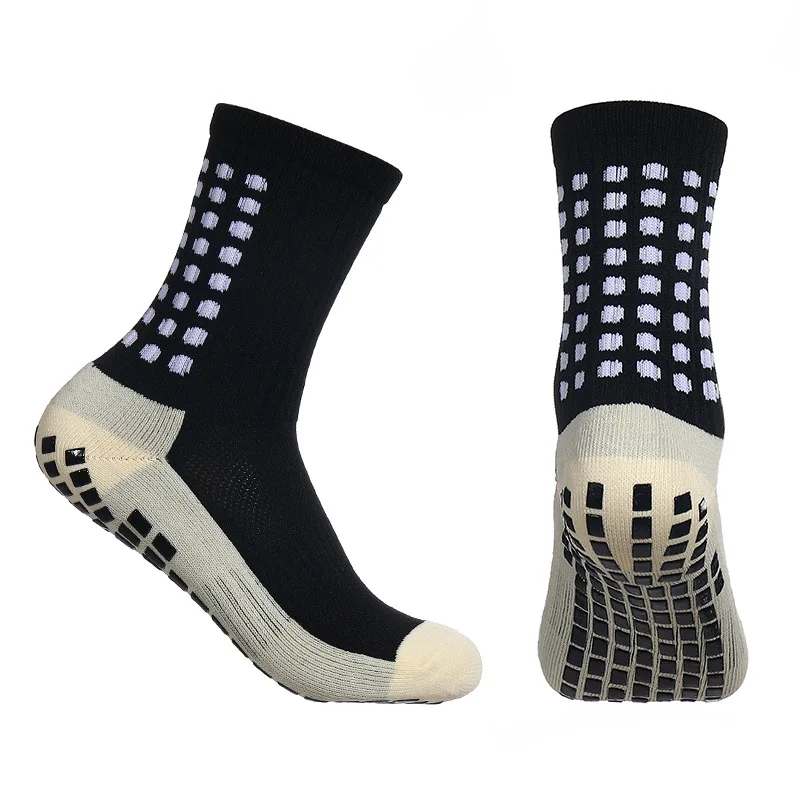 Color: Gold - Anti-Slip Football Socks Men Women Sports Socks Breathable Silicone Bottom Soccer Outdoor Sport Running Cycling Grip Socks