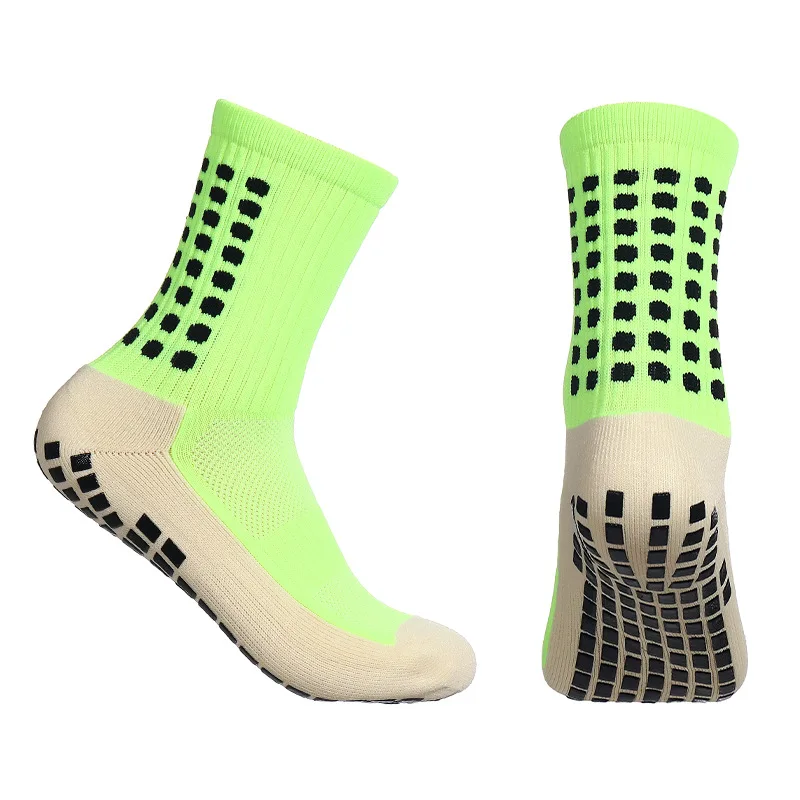 Color: Gold - Anti-Slip Football Socks Men Women Sports Socks Breathable Silicone Bottom Soccer Outdoor Sport Running Cycling Grip Socks