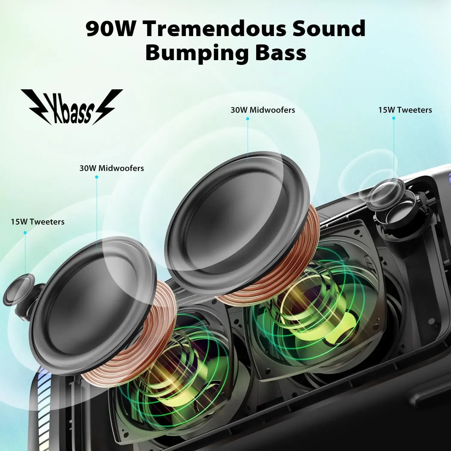 Color: silver, Ships From: CHINA - New! Tribit Portable Bluetooth Speaker 90W StormBox Blast Outdoor Wireless Speaker IPX7 Waterproof Party Camping Speaker 30H